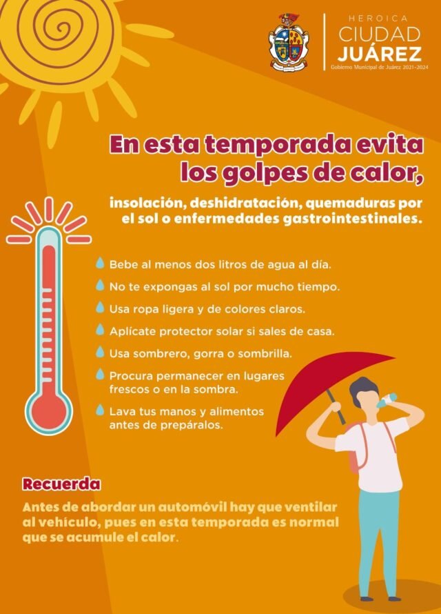 Informa Salud Municipal sobre cuidados por altas temperaturas Juárez Hoy