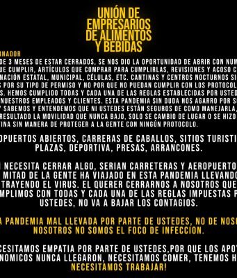 “Sr Gobernador, necesitamos comer”