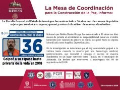 Sujeto que asesinó a su esposa fue sentenciado a 36 años prisión