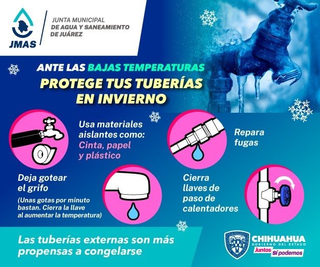 Pide la JMAS proteger tuberías durante época invernal