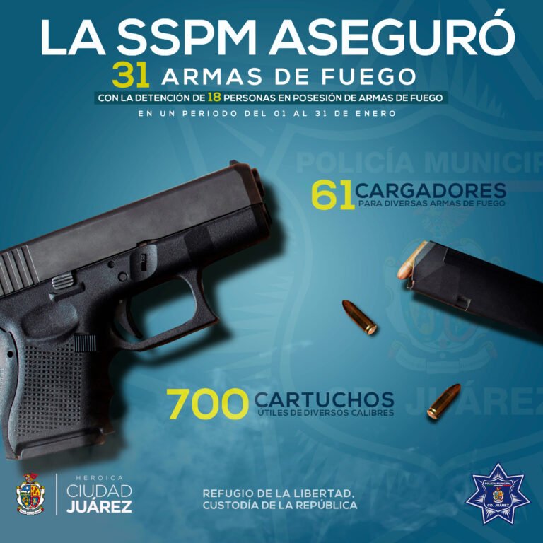 La SSPM aseguró 31 armas de fuego