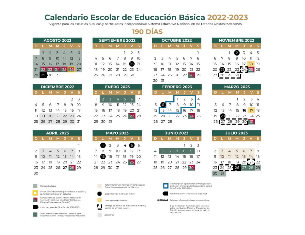 Presenta Sep Calendario Escolar 2022 2023 Juárez Hoy