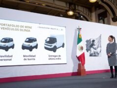 Presidenta Claudia Sheinbaum presenta Olinia, primera armadora mexicana de mini vehículos eléctricos desarrollados en México