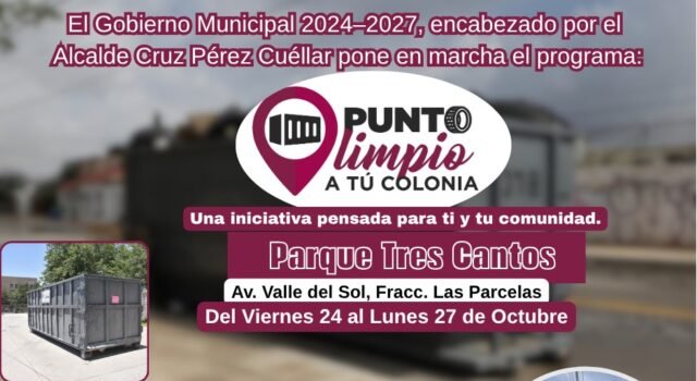 Punto Limpio llega este fin de semana a Tres Cantos, Gladiolas y Fraccionamiento Versalles