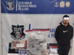 Detiene SSPE a sujeto con arma de fuego y 13 bultos de droga en Ciudad Juárez