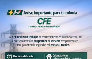Por trabajos de la CFE suspenderán servicio eléctrico; afectará operación de pozos de agua