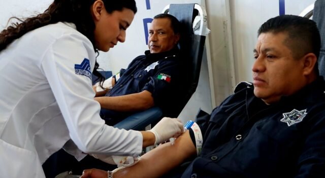 Participan Agentes de la SSPM en campaña altruista de donación de sangre