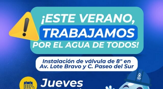 Instalará JMAS nueva válvula en Avenida Lote Bravo y Paseo del Sur.