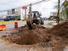 Repara JMAS hundimiento sobre Av. Paseo Triunfo de la República