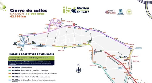 Maratón Internacional de Juárez 2026 prepara fiesta deportiva y cierres viales este 17 y 18 de octubre