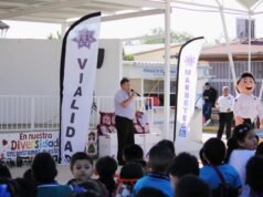 Seguridad Vial entrega 186 loncheras a niñas y niños del Jardín de Niños Bertha Tarín Amaya