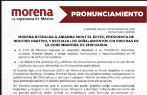 Morena respalda a Ariadna Montiel y rechaza señalamientos de Maru Campos contra la dirigencia nacional